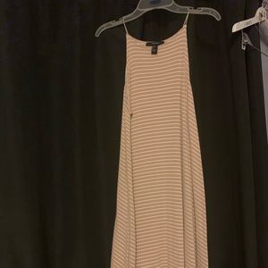 forever 21 tan and white striped dress